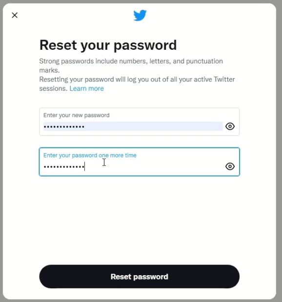twitter Account Reset
